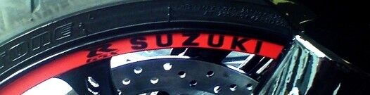 RED GSX-R Logo Rim Stripes / Tape Suzuki GSXR GSX-R1000 750 600 1100