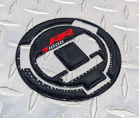 Real Carbon Fibre Fuel / Gas Cap Pad - BMW 2009 + S1000RR Tank Sticker / Decal