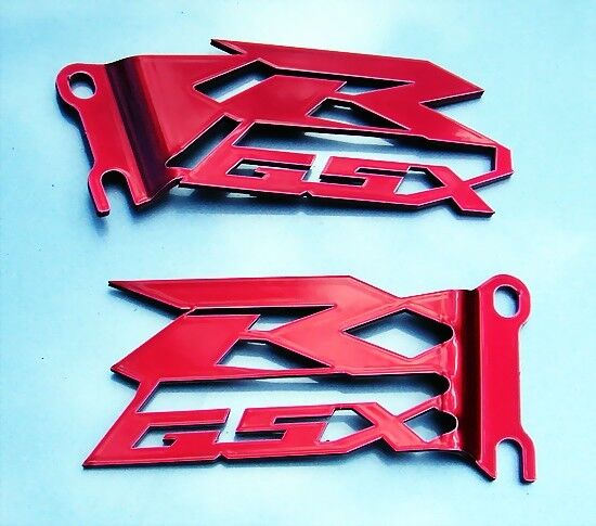 GSX-R Candy RED Cut-Out Heel Guards / Ankle Plates GSXR 600 750 1000