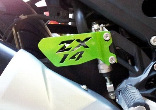 Kawasaki ZX14 Logo Heel Guards ZZR1400 ZX14R Ninja - Metallic Green