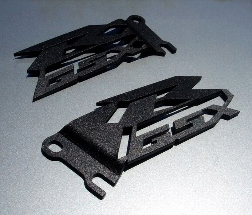 GSXR Cut-Out Heel Guards / Ankle Plates GSX-R 600 750 1000 Black