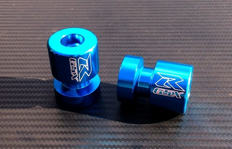 BLUE GSXR Swingarm Spools / Bobbins / Sliders GSX-R 600 750 1000 1100