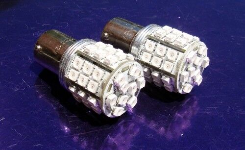 2x 45 LED Turn Signal Bulbs GSXR HAYABUSA ZX6 ZX10 ZX14 GTR1400 650R BAU15s 7507