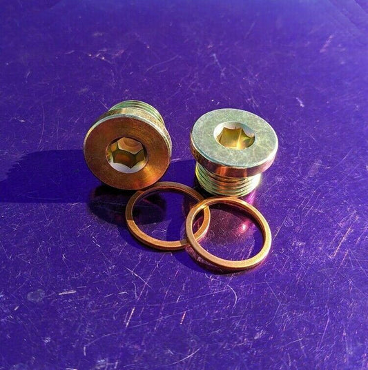 2 x M18 - 1.5mm Exhaust Sensor Block Off Plug / Bung 18mm O2 18x1.5 Lambda