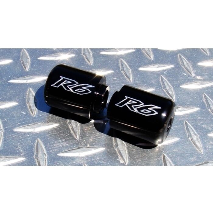 2006 + Yamaha R6 Engraved Bar Ends Sliders - Black - Fits ALL YEARS