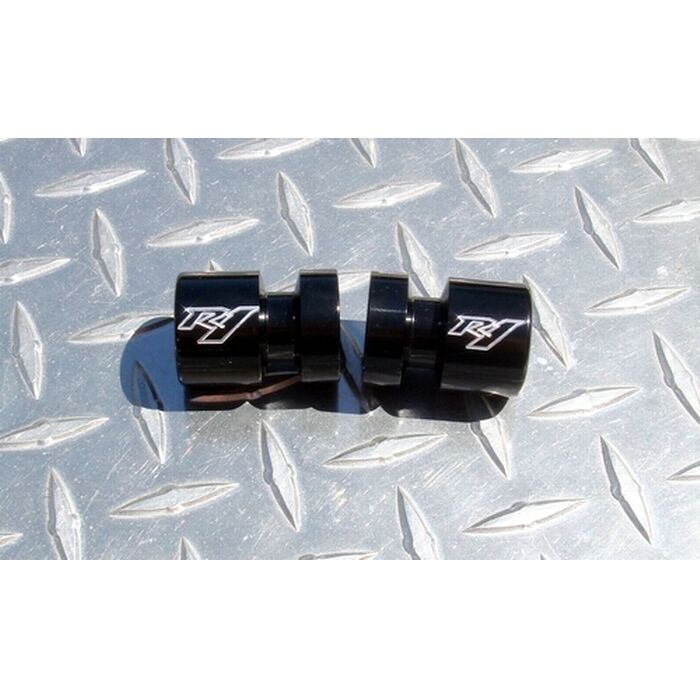R1 Engraved Billet Swingarm Spools / Sliders / Bobbins 6mm Yamaha M6 - Black