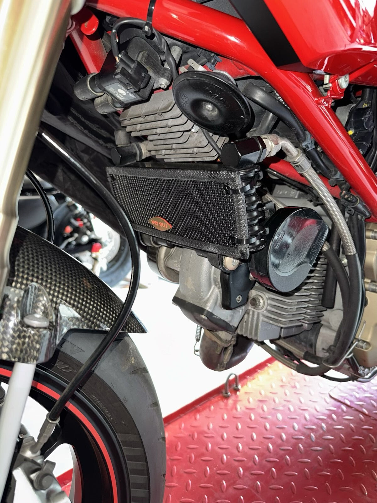 Stainless Oil Cooler Guard - Ducati Hypermotard 1100 EVO & 2004-09 Multistrada