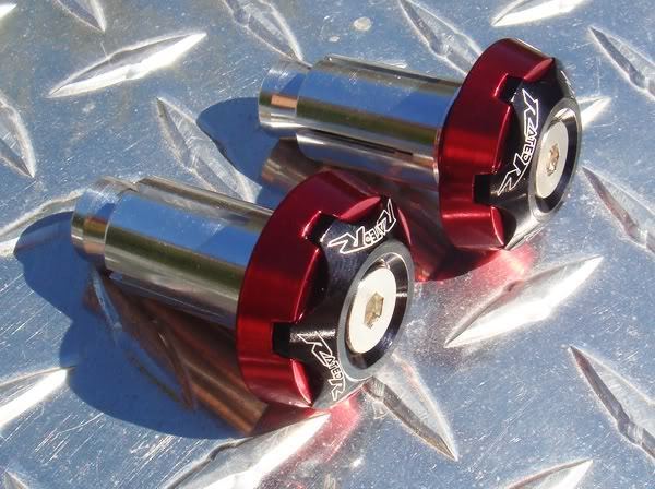 Red STEALTH Bar Ends - GSXR GSX650F TL1000R SV650 DRZ CBR 1050 675 848 1098 1198