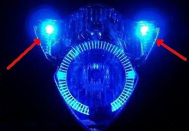 Blue LED Running Park Lights R1 R6 FZ6 MT09 GSXR SV650 SV1000 ZX10 ZX14 CBR 675