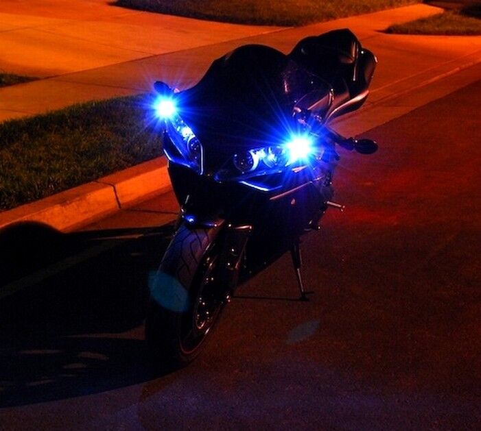 6 LED SUPER Blue Park Lights R1 R6 FZ1 GSXR SV650 SV1000 ZX6 ZX10 ZX14 CBR 675R