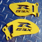 GSXR Logo Yellow Heel Guards / Ankle Plates GSX-R 600 750 1000