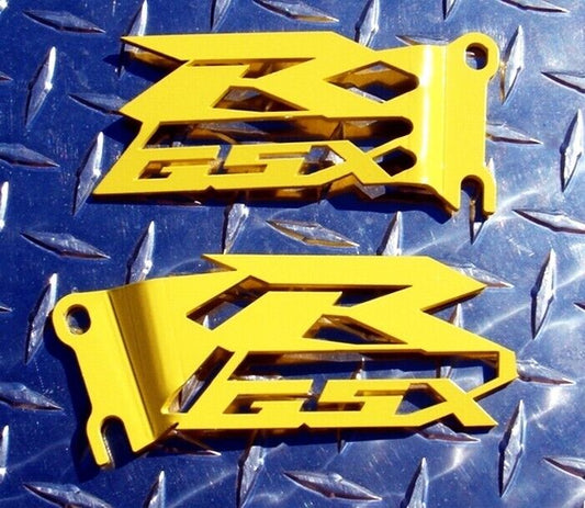 Suzuki GSX-R Yellow Cut-Out Heel Guards / Ankle Plates  GSXR  600  750 1000