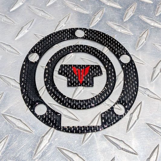 MT Logo REAL Carbon Fuel Gas Cap Decal Pad MT-09 MT-07 MT-03 MT07 MT09 FZ09 FZ07