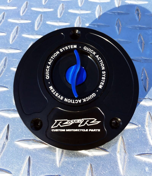 Blue Quick Fuel Gas Cap - GSXR 600 750 1000 SV1000 SV GSXF GSR GSXS1000 Hayabusa