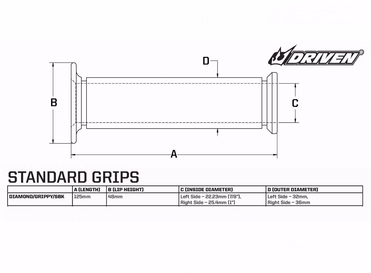 Driven SBK Grips GSXR CBR R1 R6 R3 MT09 675 ZX6 ZX10 ZX14 848 1199 S1000RR RSV4