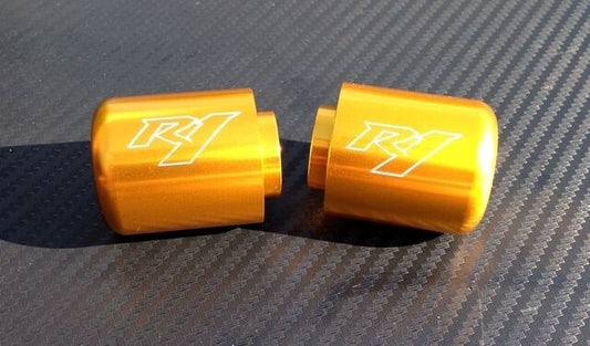 Yamaha R1 Engraved GOLD Anodized Bar Ends Sliders YZF-R R1M R1S
