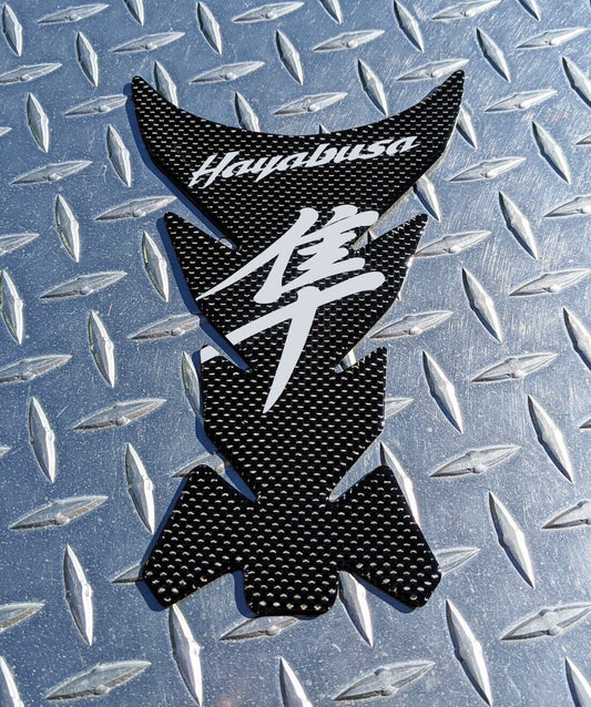 REAL Carbon Fibre 3D HAYABUSA Kanji Logo Tank Pad / Protector Suzuki GSX1300R