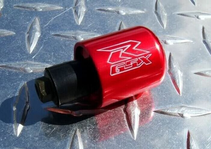 GSX-R Engraved RED Bar Ends / Sliders ALL GSXR 600 750 1000 1100