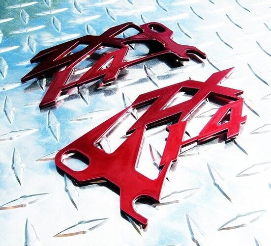Kawasaki ZX14 Cut-Out Heel Guards / Ankle Plates ZZR1400 ZX14R Ninja - Candy Red
