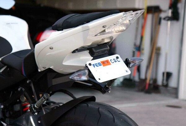 BMW S1000RR White Fender Eliminator / Tail Tidy / Plate Bracket + S1000R & HP4