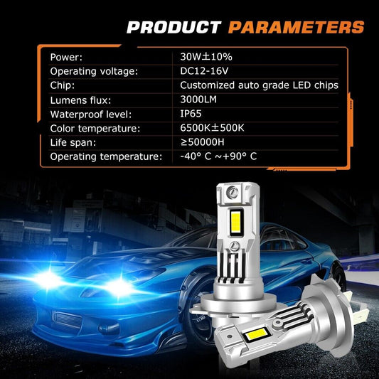 H7 LED Headlight Globes S1000RR 675 R1 R6 R3 CBR 500R 600RR 1000RR RC8 XT1200Z