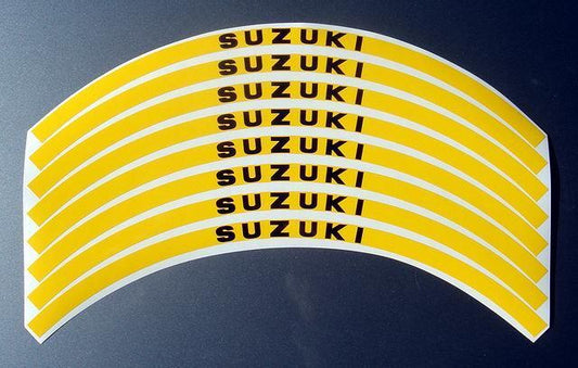 Yellow SUZUKI Logo Rim Stripes GSXR TL1000R TL1000S SV650 SV1000 Hayabusa DL1000