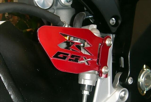 GSXR Logo CANDY Red Heel Guards / Ankle Plates For GSX-R 600 750 1000