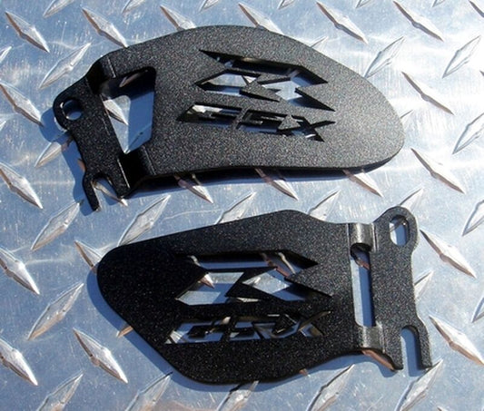 Suzuki GSXR Logo Heel Guards / Ankle Plates GSX-R 600 750 1000 - Black