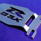 GSXR Logo Heel Guards Plates GSX-R 600 750 1000 - Gunmetal Grey