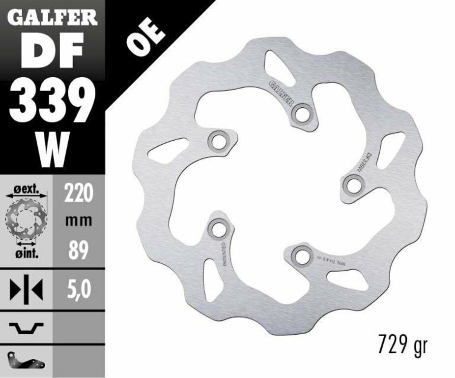 Galfer Rear Wave Rotor - Suzuki GSXR TL1000 SV1000 SV650 GSX-R SRAD DF339W Disc