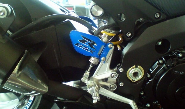 GSXR CANDY BLUE Heel Guards / Ankle Plates For GSX-R 600 750 1000