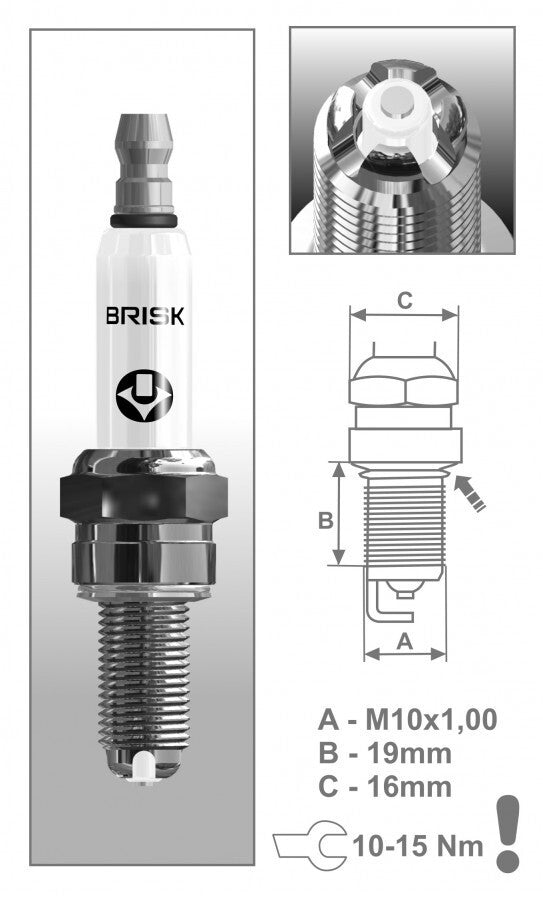4 x BRISK Performance Spark Plugs - YAMAHA R1 R6 FZ6 FZ6R FZ1 FZ8 VMAX WR250 CR9