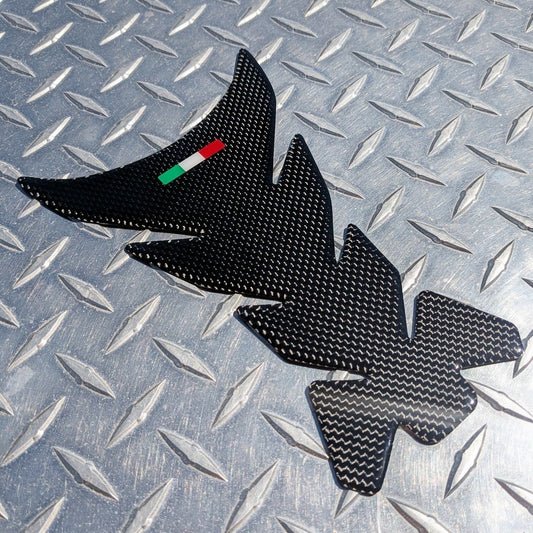 Italian Flag REAL Carbon Fibre Tank Pad For Aprilia Ducati MV Agusta Moto Guzzi