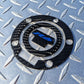 REAL Carbon Fibre Yamaha R6 Fuel / Gas Cap Cover Tank Pad Decal - Blue Logo