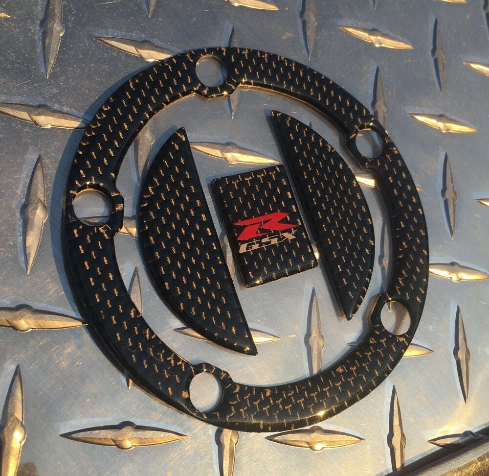 K4+ GSX-R Real Carbon Fibre Fuel Cap Pad 2004 + GSXR 600 750 Gas Protector