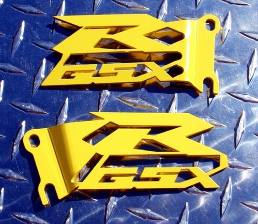 GSX-R Yellow Cut-Out Heel Guards / Ankle Plates GSXR 600 750 1000