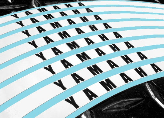 White Yamaha Logo Rim Stripes / Tape R1 R6 R3 R7 R9 FZ8 FZ1 FZ6 MT07 MT09 FZ09 FZ07 MT-10
